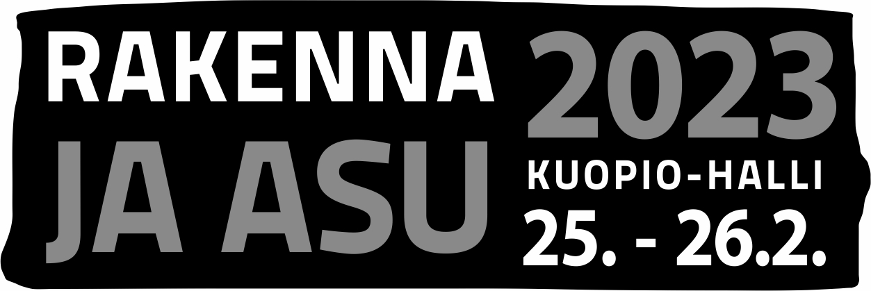 Rakenna ja Asu-messut logo mustavalko vaaka